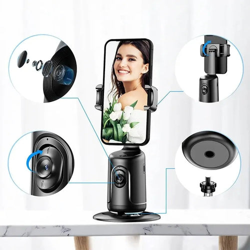 360 Auto Face Tracking Gimbal Phone Holder - AI Smart Gimbal Phone